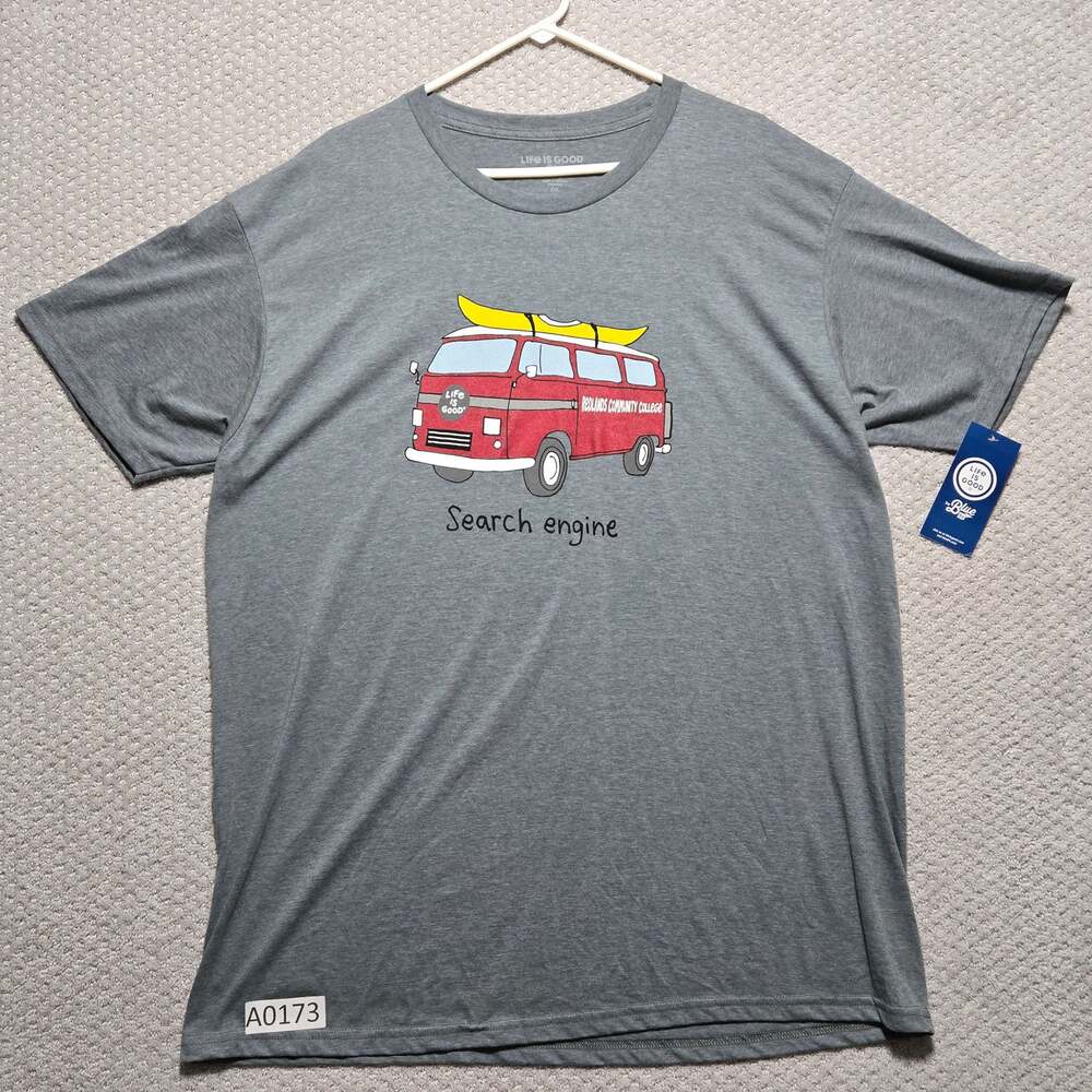 Life is Good Redlands Community College Search Engine Bus T-Shirt